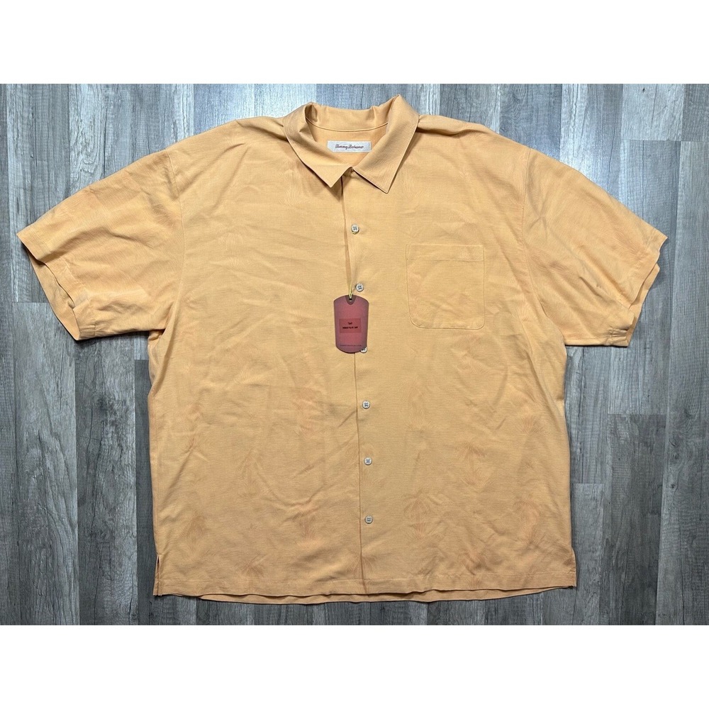 NEW Tommy Bahama Mens Monaco Palms 100% Silk Hawaiian Shirt Orange 2XL